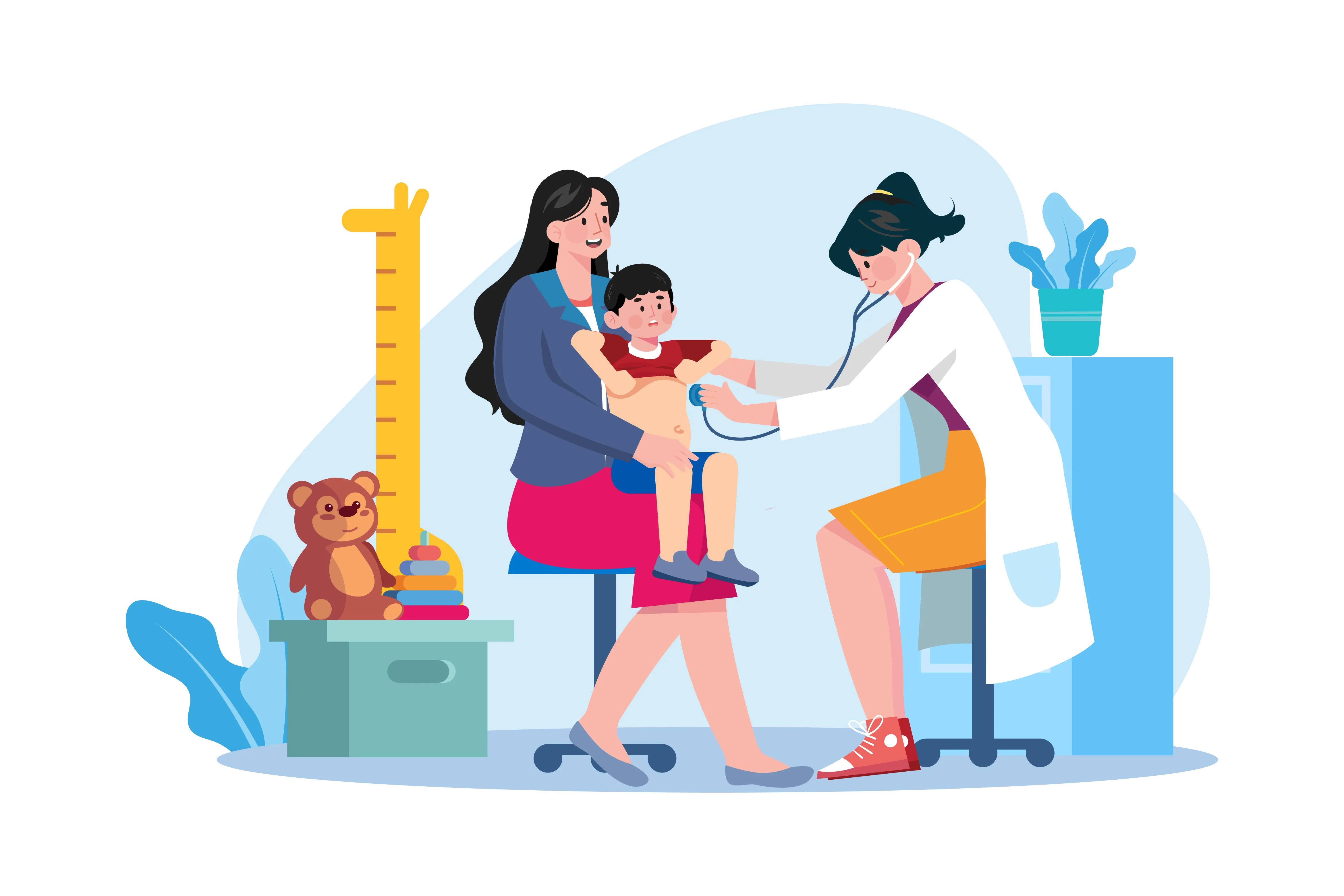 Banner de Pediatría en CDMX con la Dra. Vanessa Trejo Rosas atendiendo a un niño